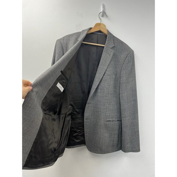 Versace Collection Wool Blazer  Sports Coat Gray houndstooth  Sz 54 - Picture 4 of 15